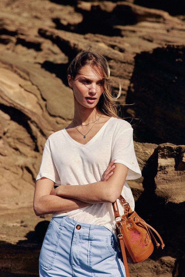 La Petite étoile Sac En Cuir Camel - Aimmy