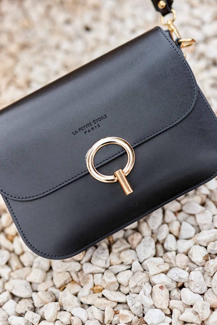 la petite étoile Sac en cuir noir - James