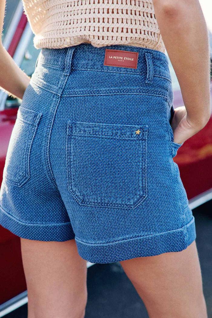 la petite étoile Short en denim indigo - Sarah