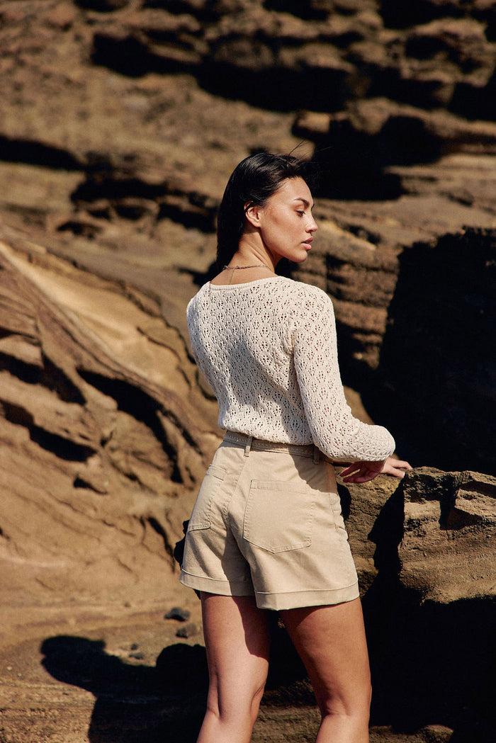 La Petite étoile Short Taille Haute Beige - Soeli