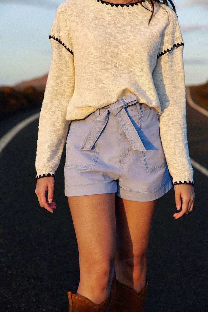 La Petite étoile Short Taille Haute Bleu - Soeli