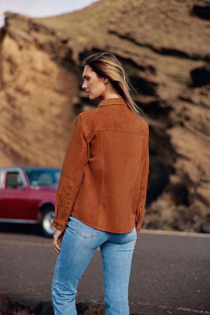 La Petite étoile Surchemise En Cuir Camel - Florine