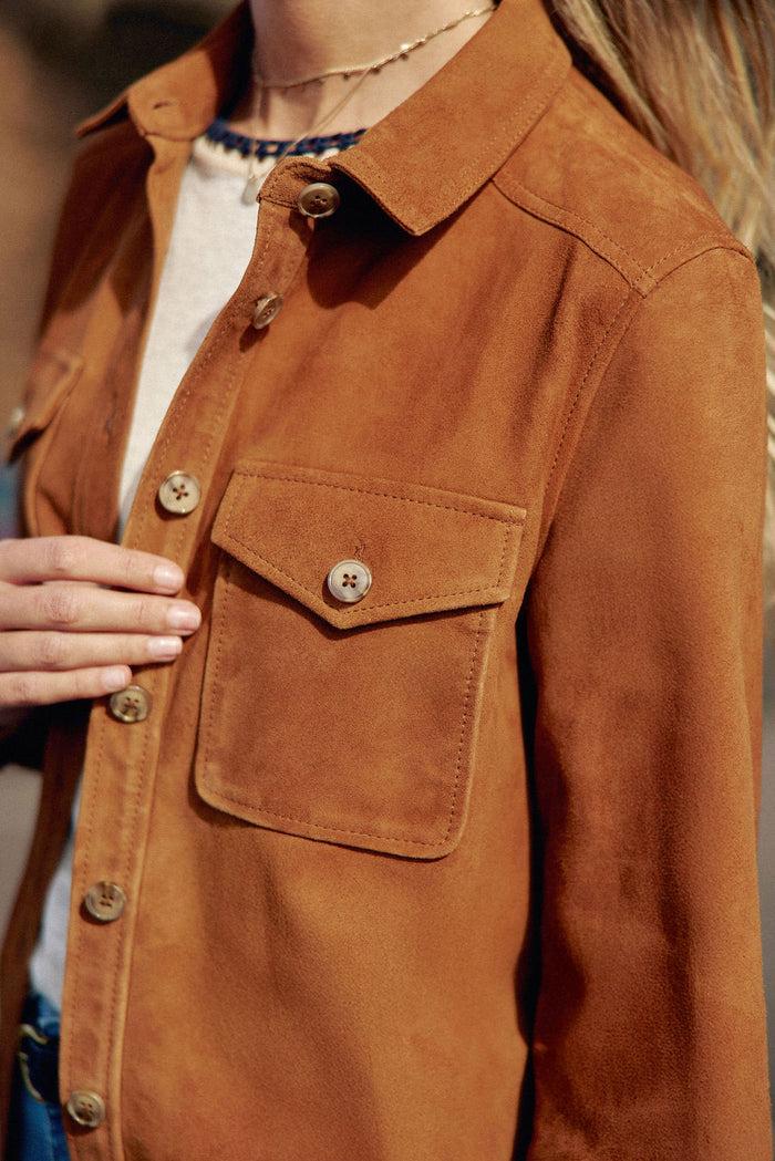 La Petite étoile Surchemise En Cuir Camel - Florine