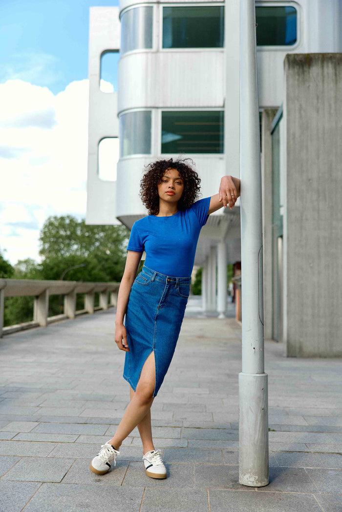 La Petite étoile T-shirt Col Rond Bleu - Elva