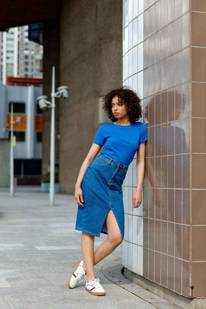 La Petite étoile T-shirt Col Rond Bleu - Elva