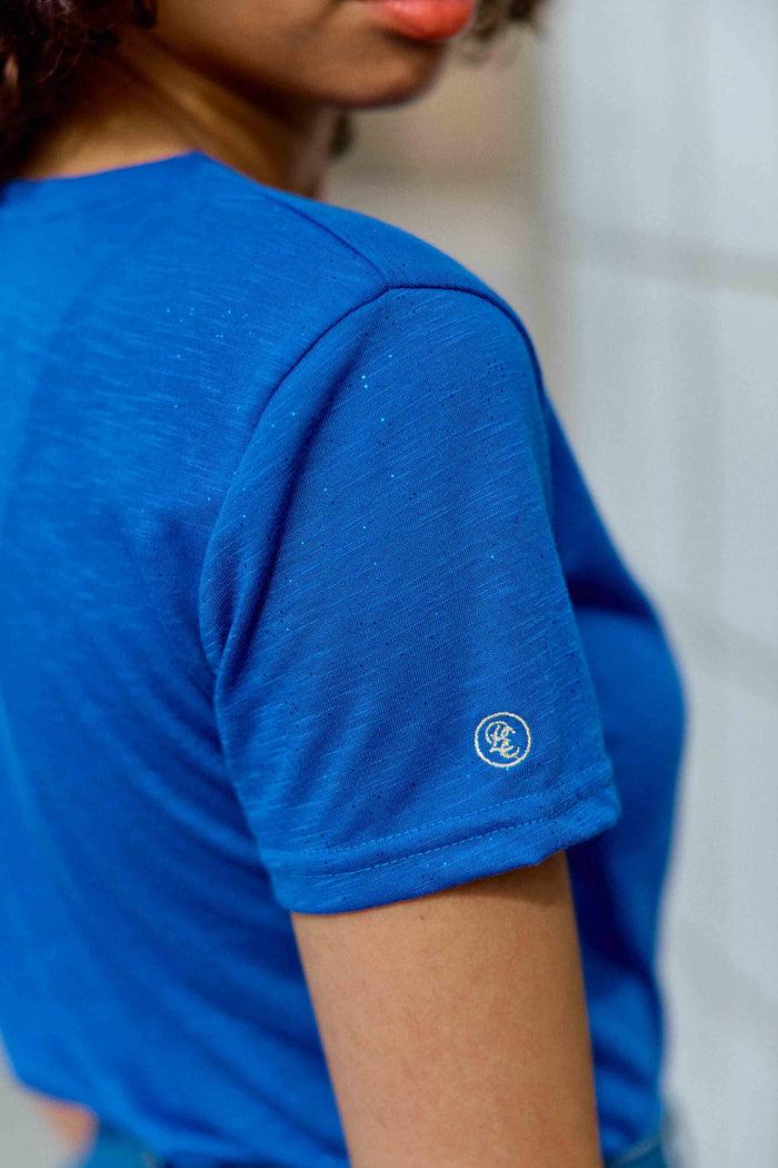 La Petite étoile T-shirt Col Rond Bleu - Elva