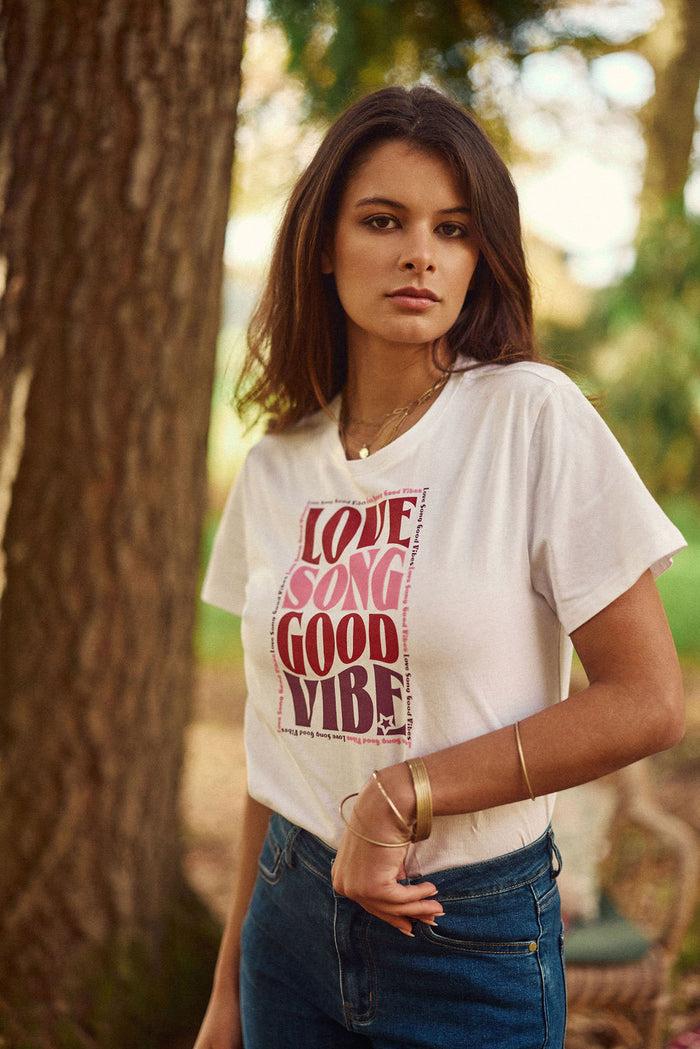 La Petite étoile T-shirt Col Rond écru - Tsong