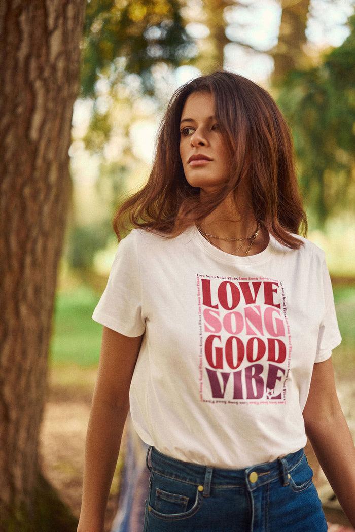 la petite étoile T-shirt col rond écru - Tsong