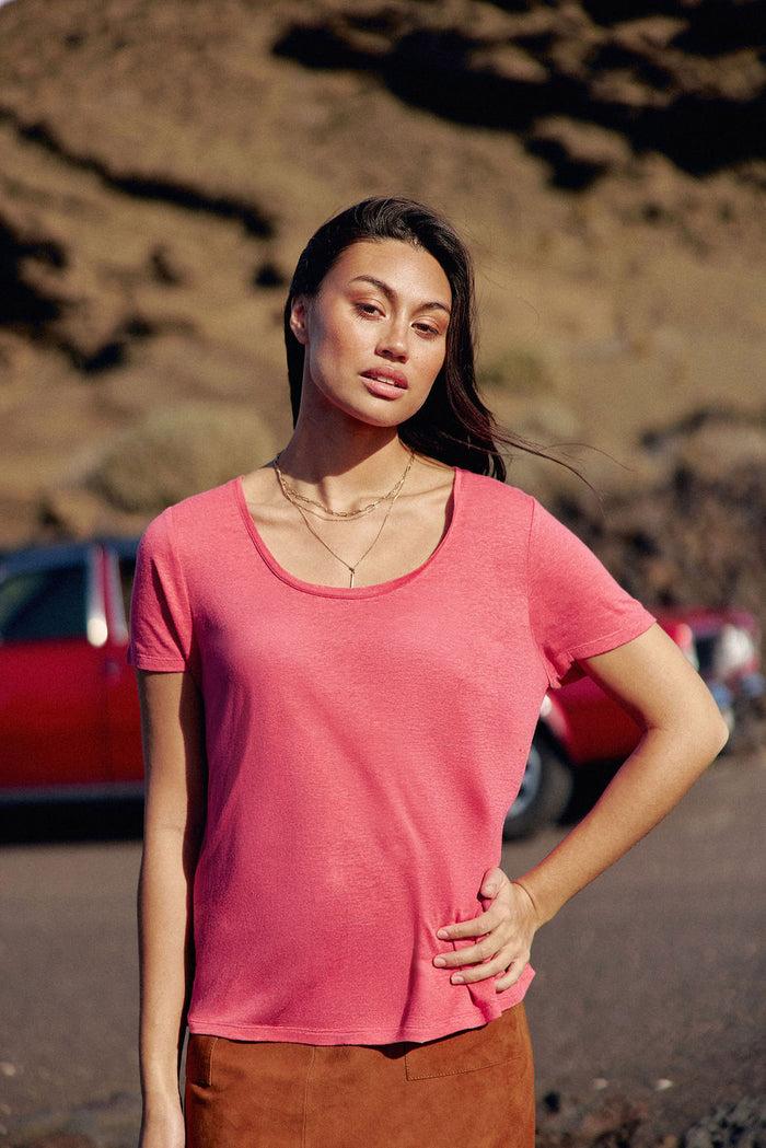 La Petite étoile T-shirt Col Rond Rose - Tia