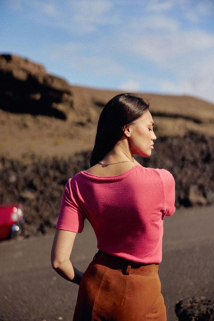 La Petite étoile T-shirt Col Rond Rose - Tia