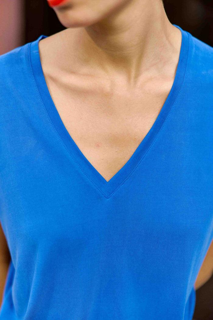 La Petite étoile T-shirt Col V Bleu - Marcellina