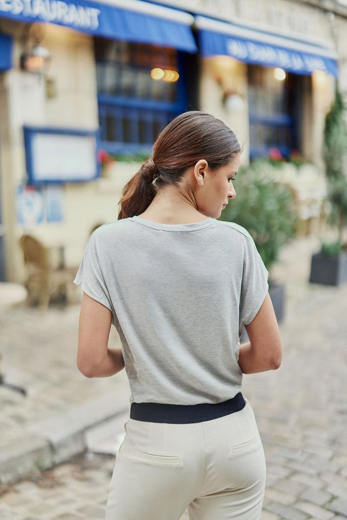 La Petite étoile T-shirt Col V Gris - Marcelina