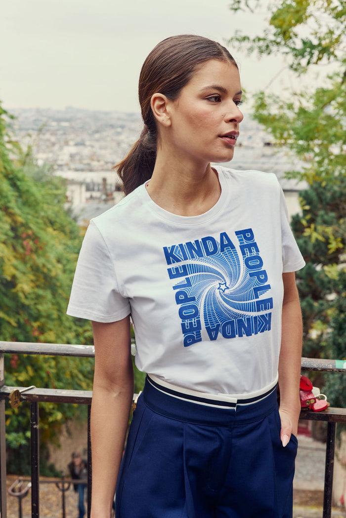 La Petite étoile T-shirt Imprimé écru/bleu - Tinda