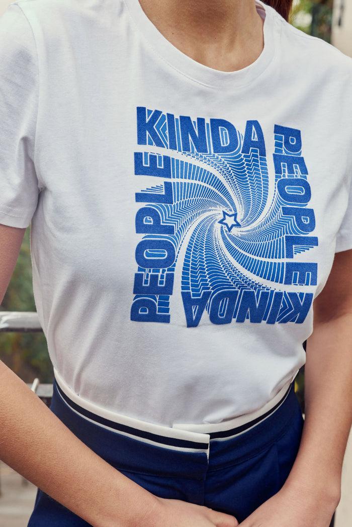 la petite étoile T-shirt imprimé écru/bleu - Tinda