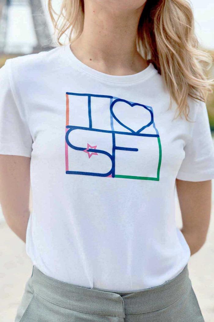 la petite étoile T-shirt imprimé écru - Tilove