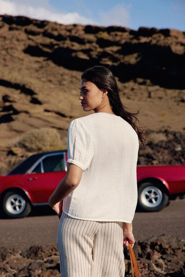 La Petite étoile Top Col V Blanc - Tevan