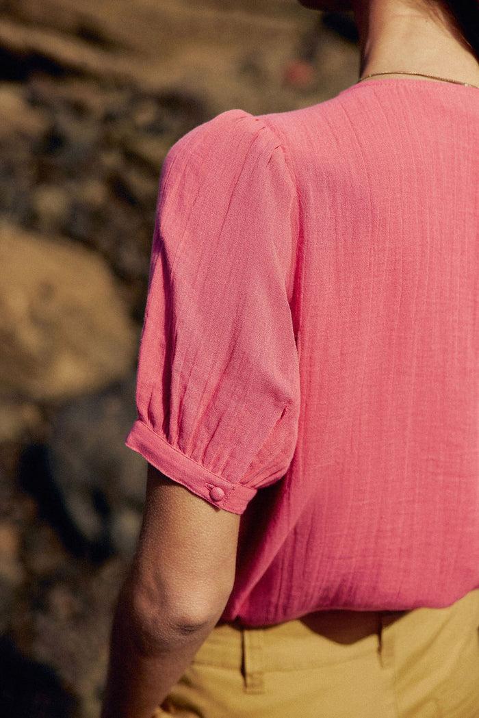 La Petite étoile Top Col V Rose - Tevan