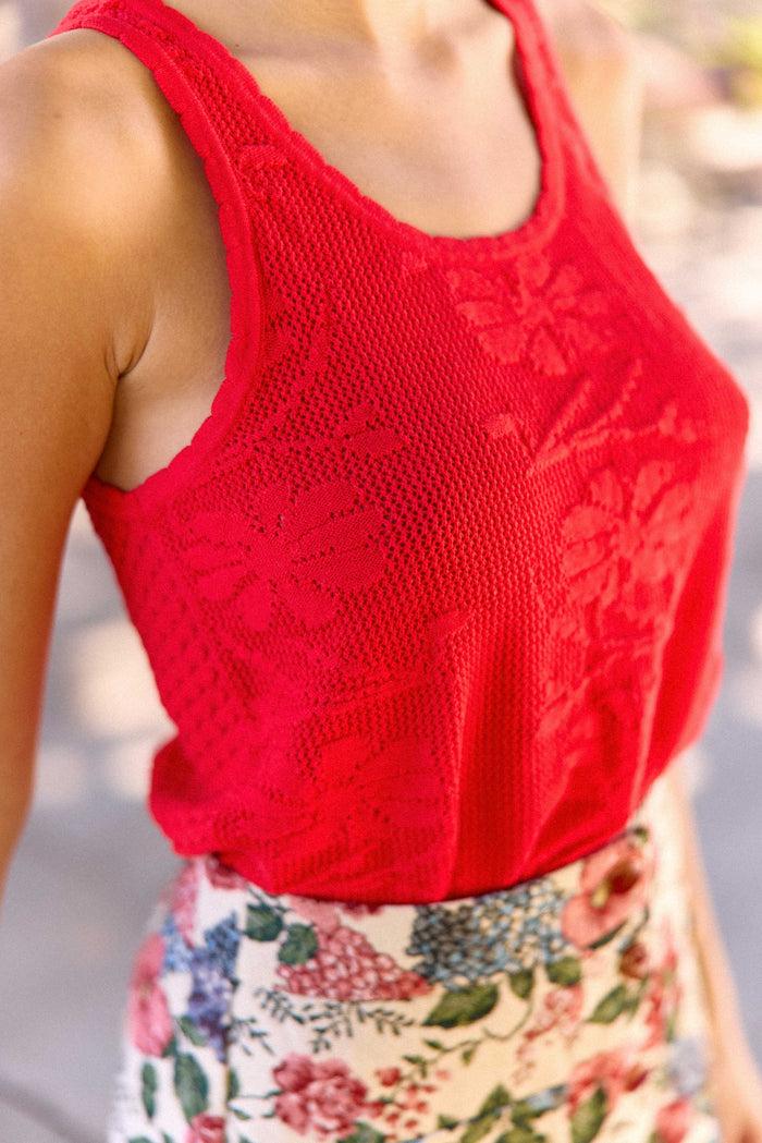 la petite étoile Top en maille rouge - Magalie