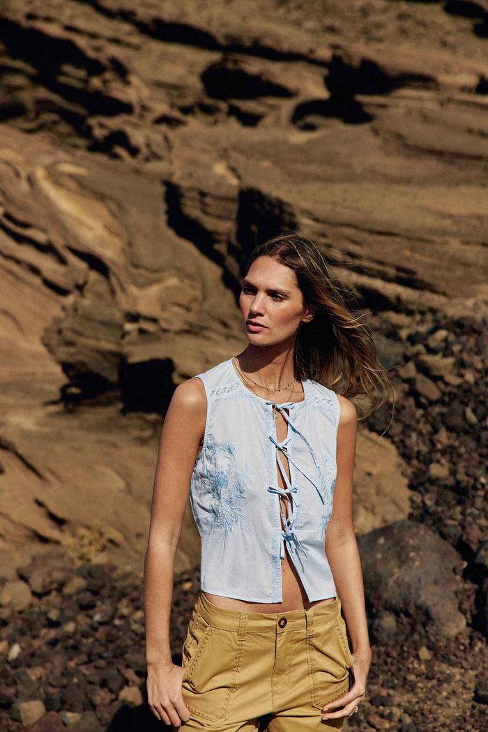 La Petite étoile Top Sans Manches Bleu Ciel - Tery