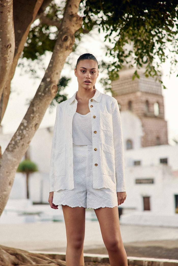 La Petite étoile Veste à Motif Brodé écru - Fauline