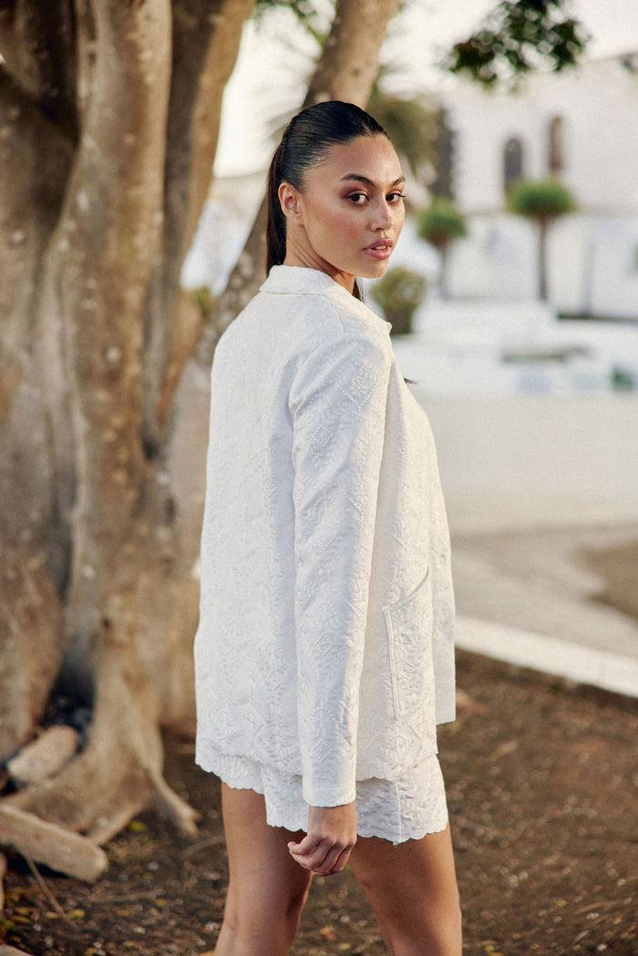 La Petite étoile Veste à Motif Brodé écru - Fauline