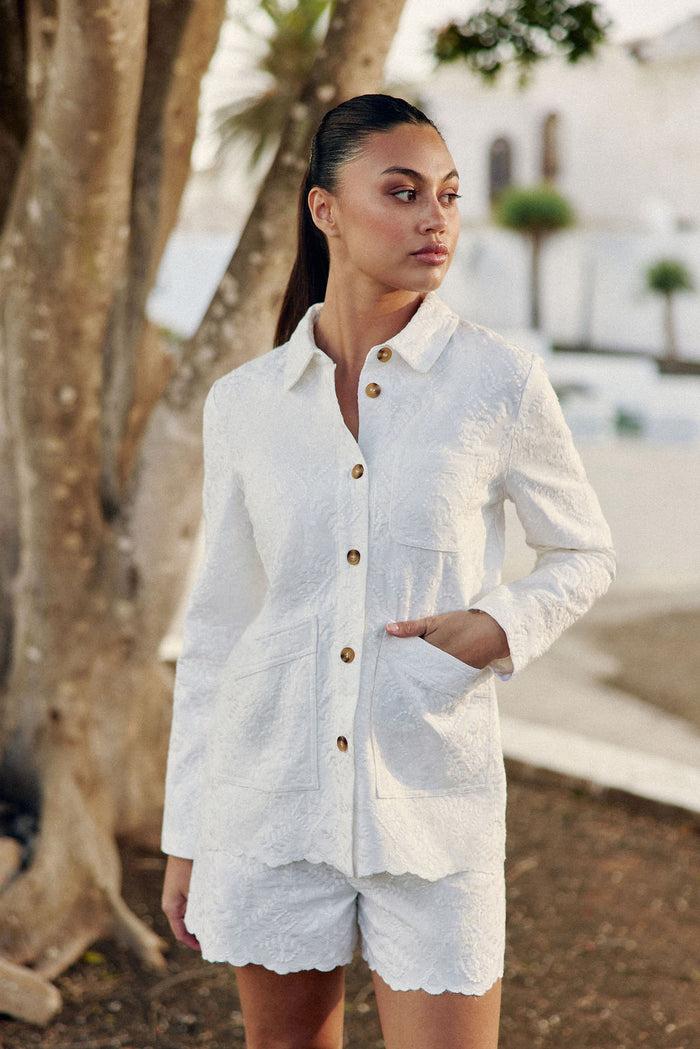 La Petite étoile Veste à Motif Brodé écru - Fauline