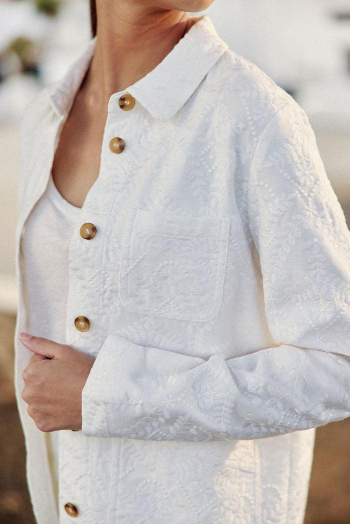 la petite étoile Veste à motif brodé écru - Fauline