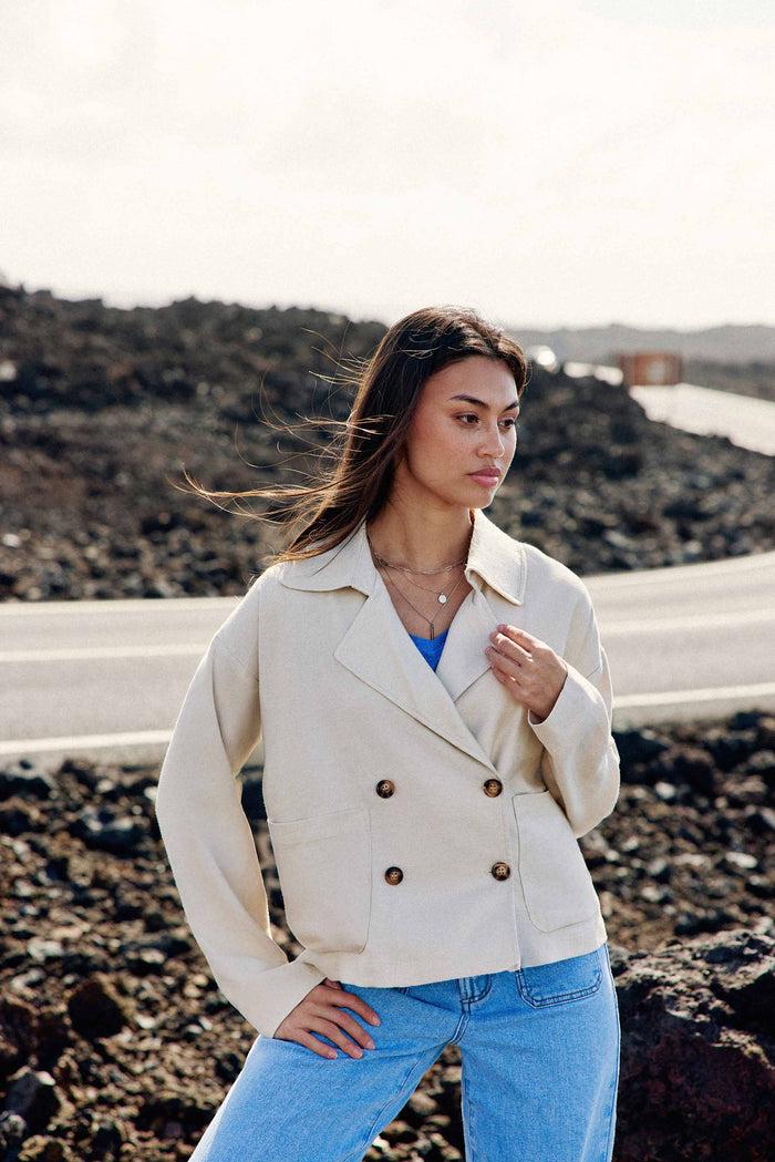 la petite étoile Veste croisé beige - Verly