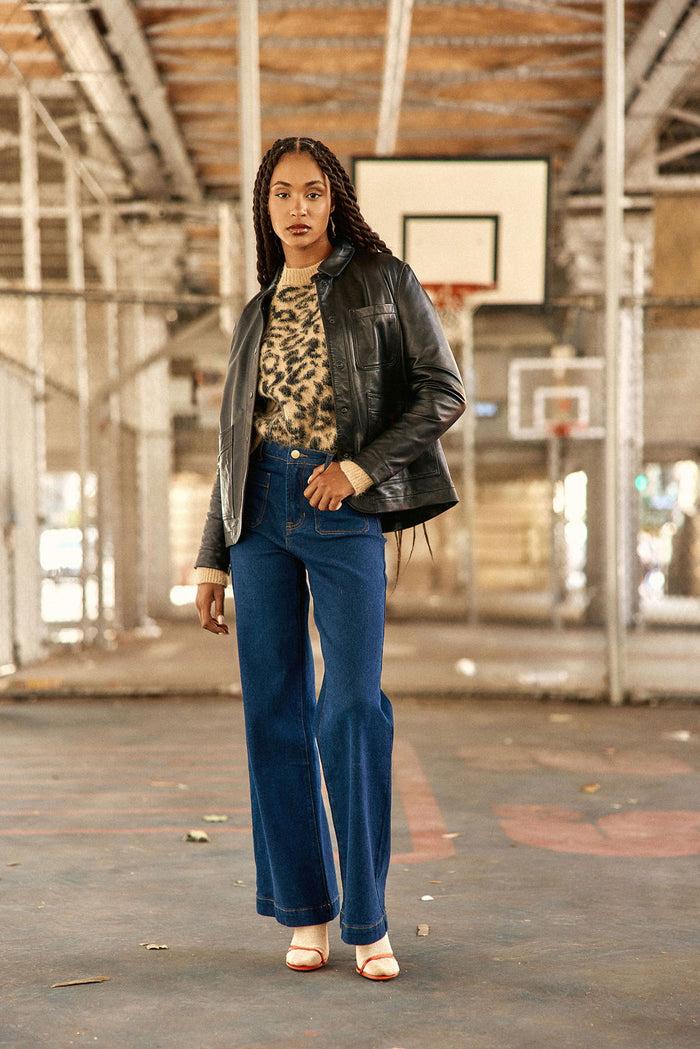 La Petite étoile Veste En Cuir Noir - Fauline