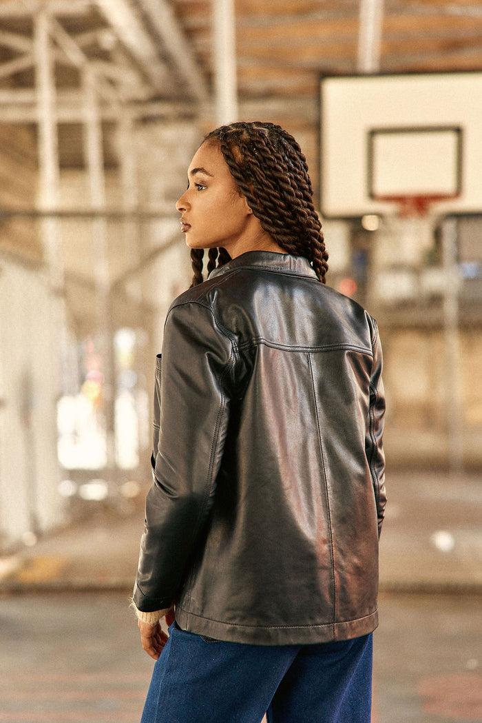 La Petite étoile Veste En Cuir Noir - Fauline