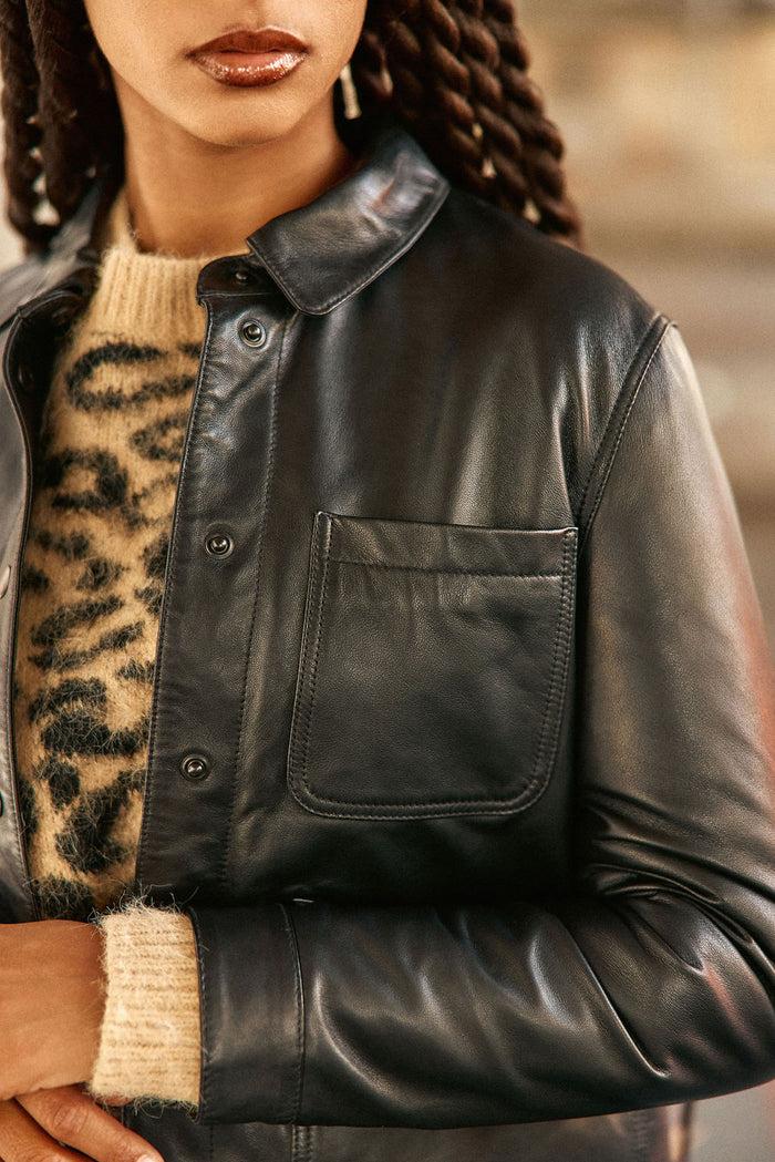 La Petite étoile Veste En Cuir Noir - Fauline