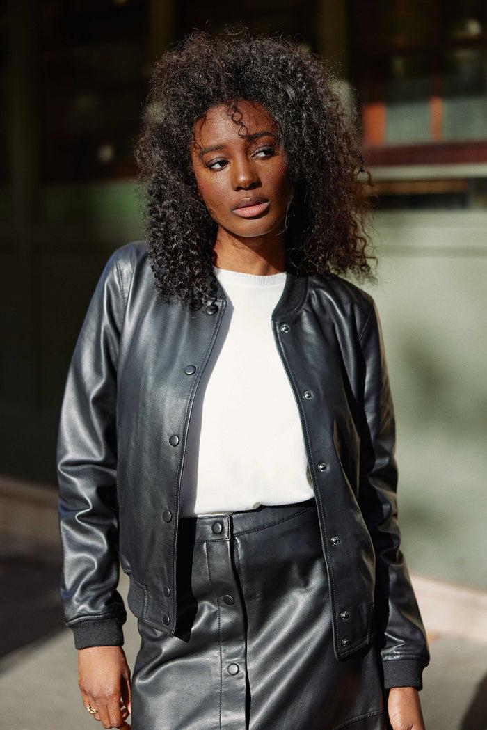 La Petite étoile Veste En Cuir Noir - Volene