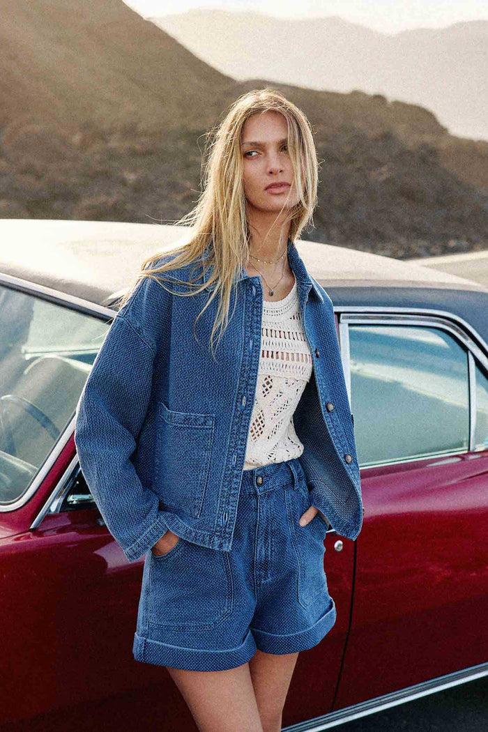 la petite étoile Veste en denim indigo - Virginie