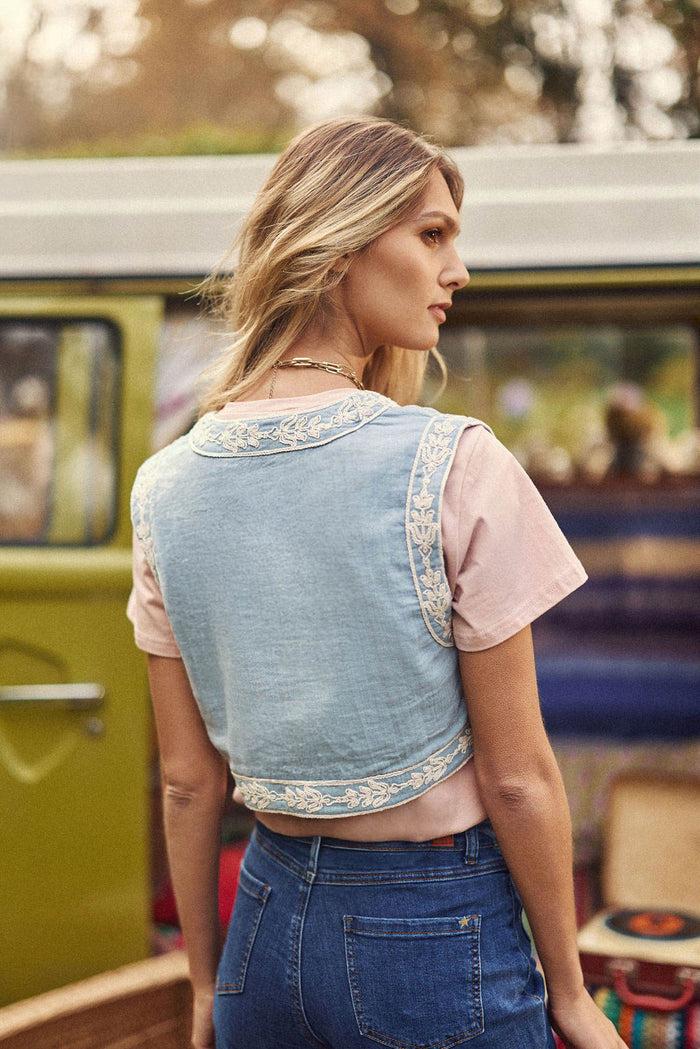 La Petite étoile Veste Sans Manches Bleu - Vania