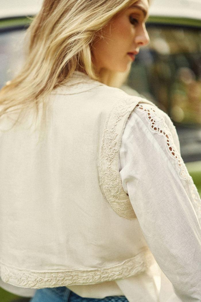 La Petite étoile Veste Sans Manches Ivoire - Vania