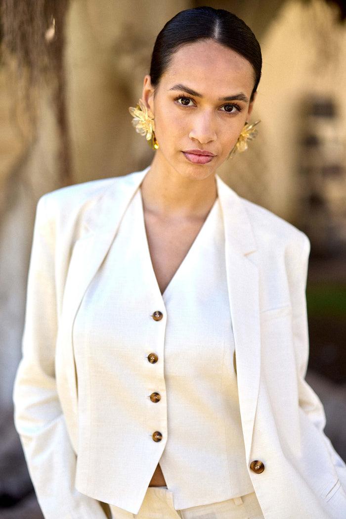 La Petite étoile Veste Sans Manches Ivoire - Volie