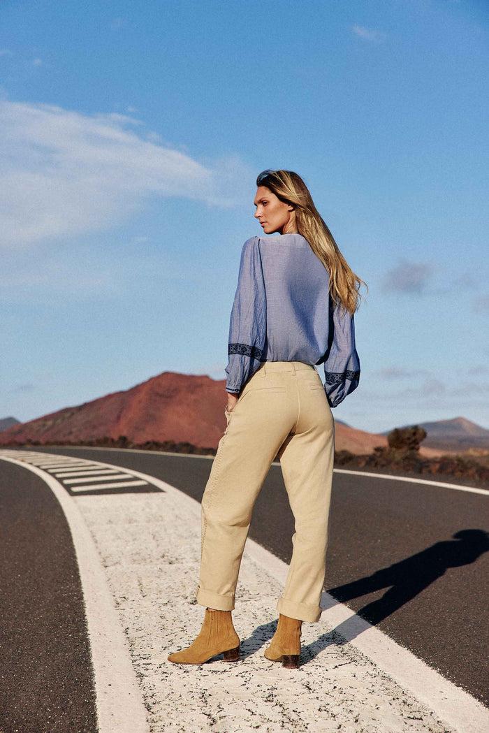 La Petite étoile Pantalon Droit Beige Clair - Marisol