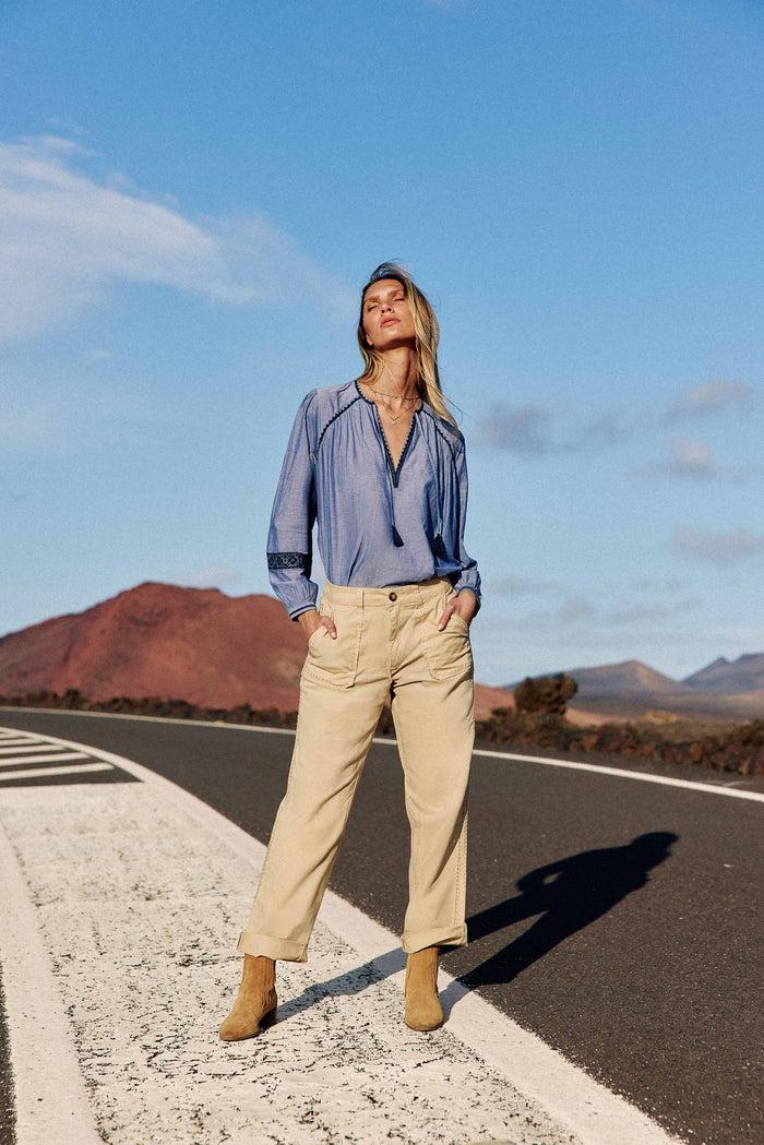 La Petite étoile Pantalon Droit Beige Clair - Marisol