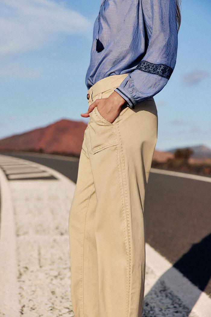 La Petite étoile Pantalon Droit Beige Clair - Marisol