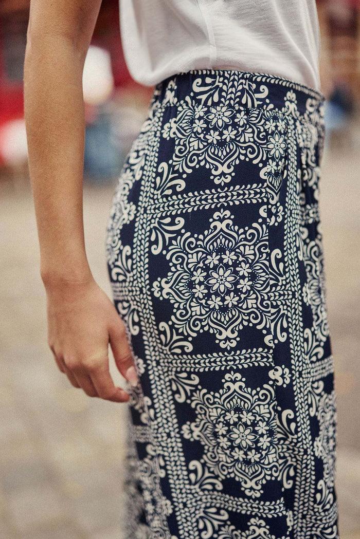 la petite étoile Pantalon droit imprimé marine - Pozo