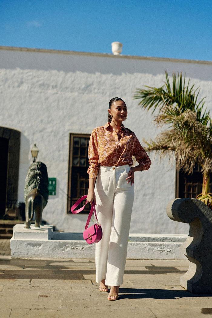 La Petite étoile Pantalon évasé En Lin écru - Atlanty