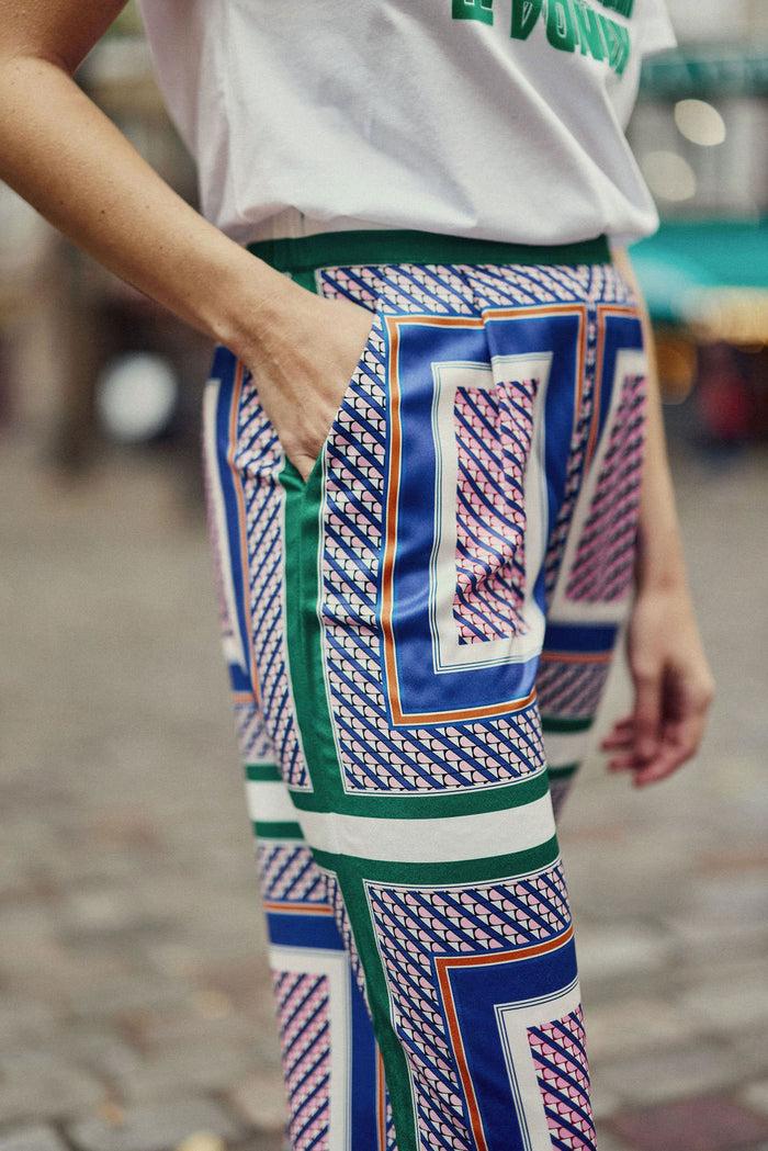 La Petite étoile Pantalon Large à Motif Vert - Polette