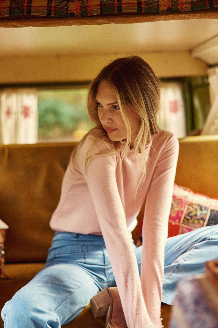 La Petite étoile Pull Col Montant Vieux Rose - Solferinos