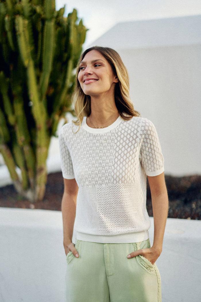 La Petite étoile Pull Col Rond En Maille écru - Millie