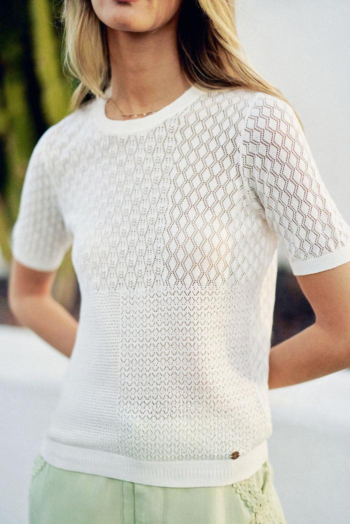 La Petite étoile Pull Col Rond En Maille écru - Millie