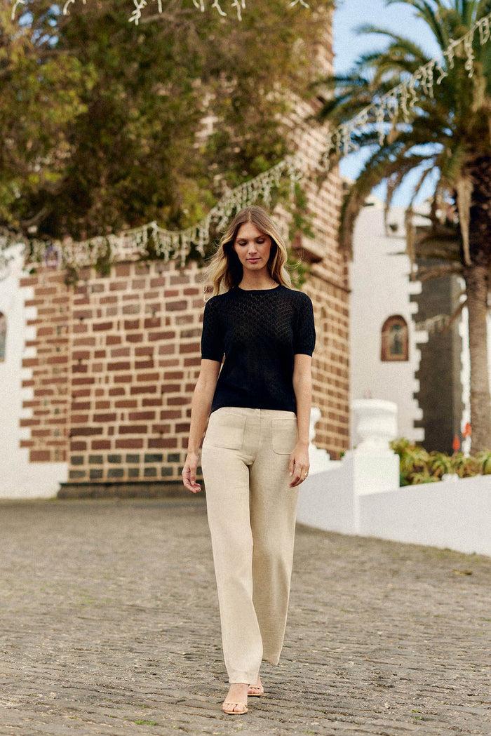 La Petite étoile Pull Col Rond En Maille Noir - Millie