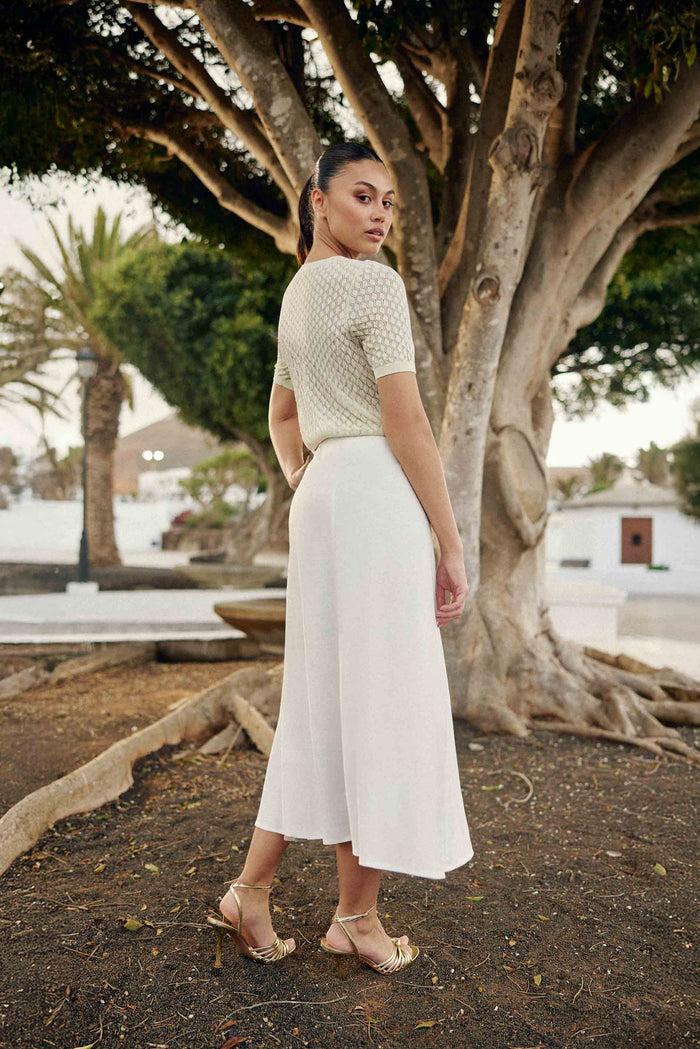 La Petite étoile Pull Col Rond En Maille Vert Amande - Millie