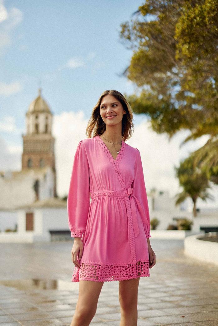 La Petite étoile Robe Courte Portefeuille Rose - River