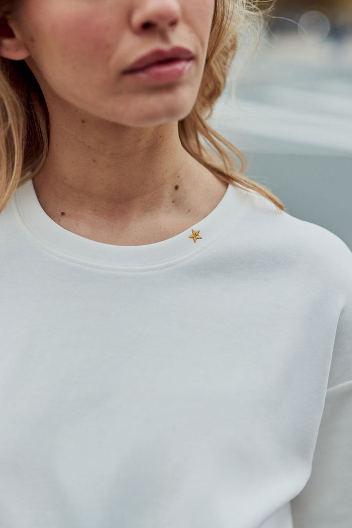 La Petite étoile Sweat-shirt Manches Courtes écru - Tais