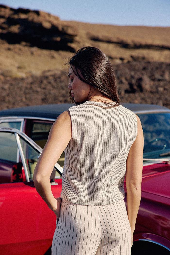 La Petite étoile Veste Sans Manches à Rayures - Volie